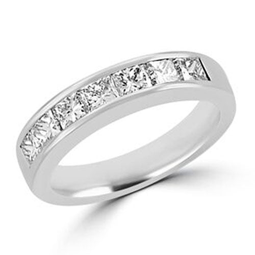 Steffans Princess Cut Diamond Channel Set 7 Stone Platinum Engagement Ring (1.40ct) - Steffans Jewellers