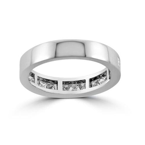 Steffans Princess Cut Diamond Channel Set Platinum Half Eternity Ring (1.50ct) - Steffans Jewellers