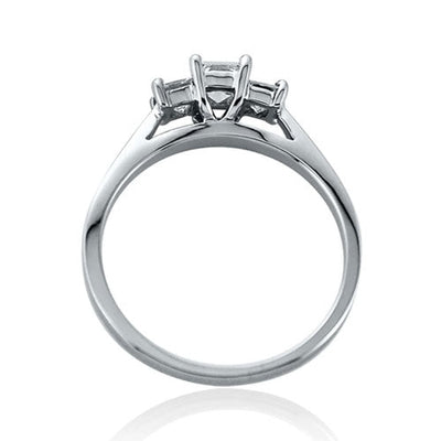 Steffans Princess Cut Diamond Claw Set 3 Stone Platinum Engagement Ring (0.55ct) - Steffans Jewellers