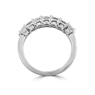 Steffans Princess Cut Diamond Shared Claw Set 7 Stone Platinum Engagement Ring (1.40ct) - Steffans Jewellers