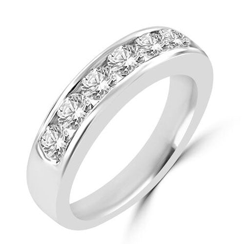 Steffans RBC Diamond Channel Set 7 Stone Platinum Engagement Ring (1.40ct) - Steffans Jewellers
