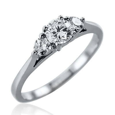 Steffans RBC Diamond Claw Set 3 Stone Platinum Engagement Ring (0.55ct) - Steffans Jewellers