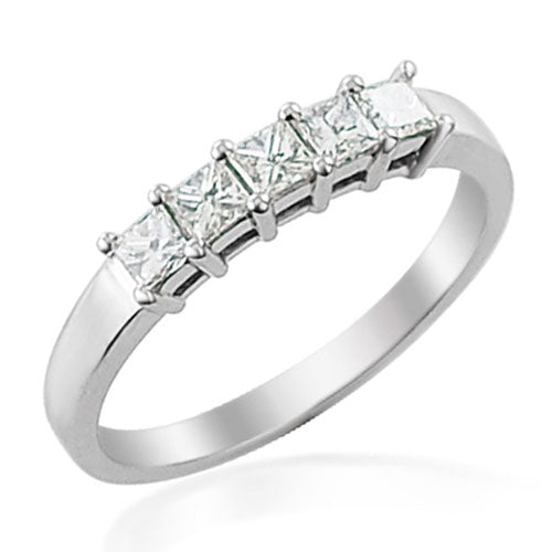Steffans RBC Diamond Claw set 5 Stone Straight Platinum Engagement Ring (0.40ct) - Steffans Jewellers
