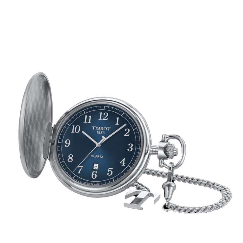 Tissot Savonnette Pocket Watch  48.5mm Blue Dial Quartz