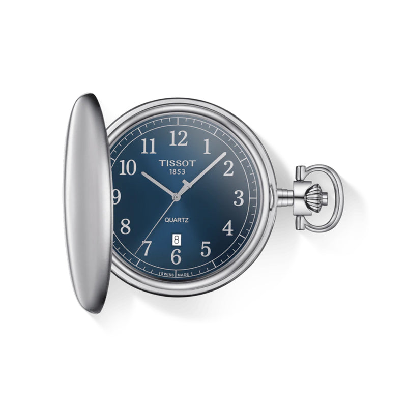 Tissot Savonnette Pocket Watch  48.5mm Blue Dial Quartz