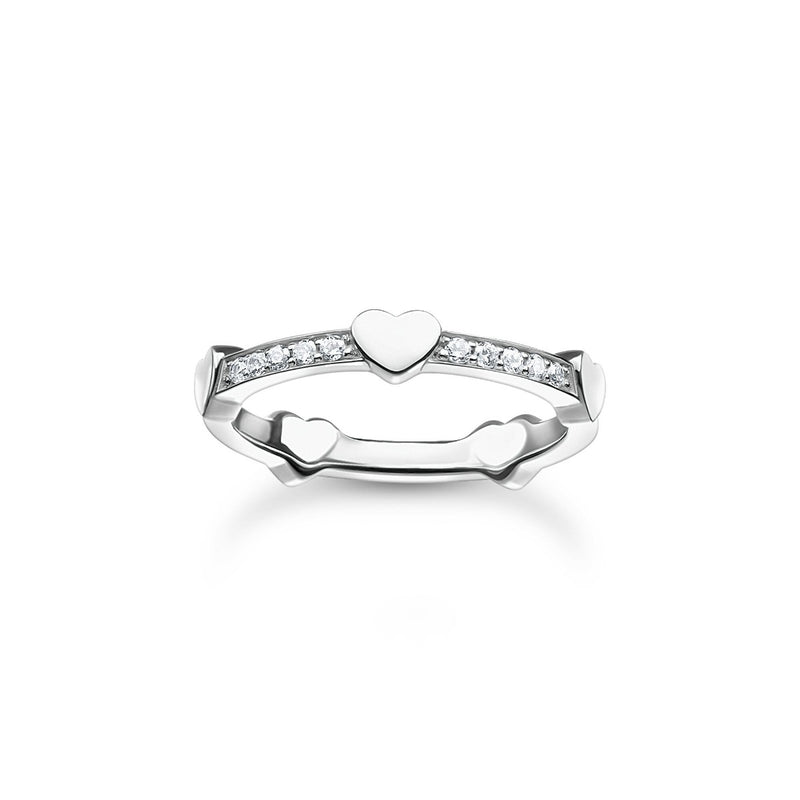 Thomas Sabo Sterling Silver Paved Heart Ring