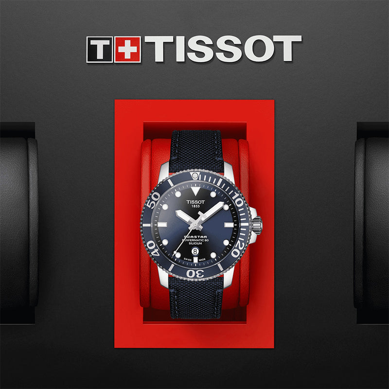 Tissot Seastar 1000 Powermatic 80 Silicium 43mm Blue Dial Men&