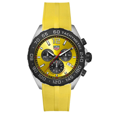 TAG Heuer Formula 1 43mm Yellow Dial Quartz Chronograph Men's Watch