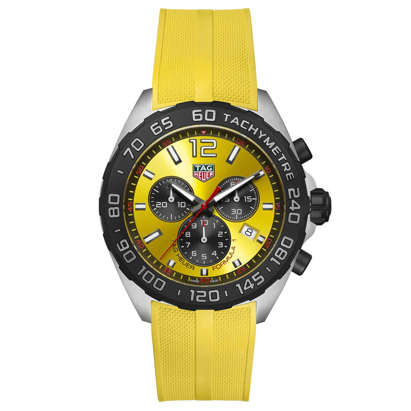 TAG Heuer Formula 1 43mm Yellow Dial Quartz Chronograph Men&
