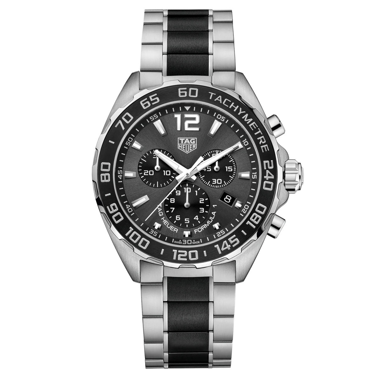 TAG Heuer Grey 43mm Dial Bi-Colour bracelet Formula 1 Quartz Chronograph Men's Watch