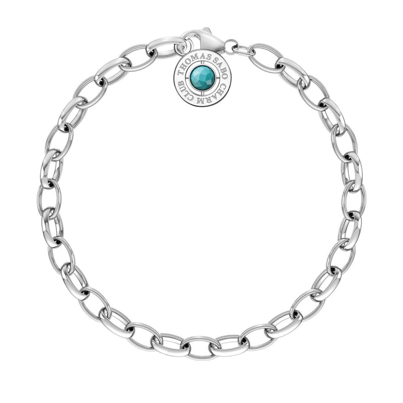 Thomas Sabo Sterling Silver & Turquoise Charm Bracelet - 14.5cm