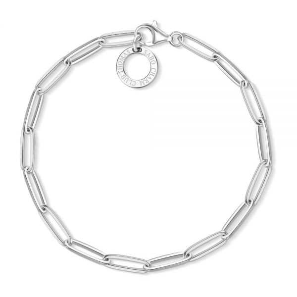 Thomas Sabo Silver Oval Link Charm Bracelet-18.5 cm