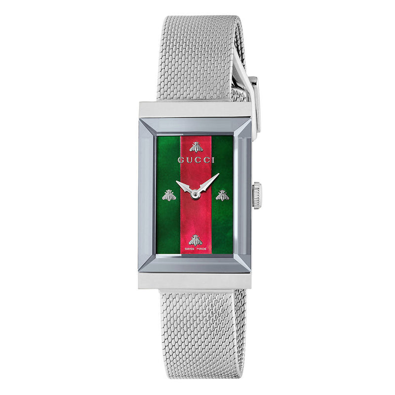 Gucci G-Frame Mesh Striped Dial Ladies Watch